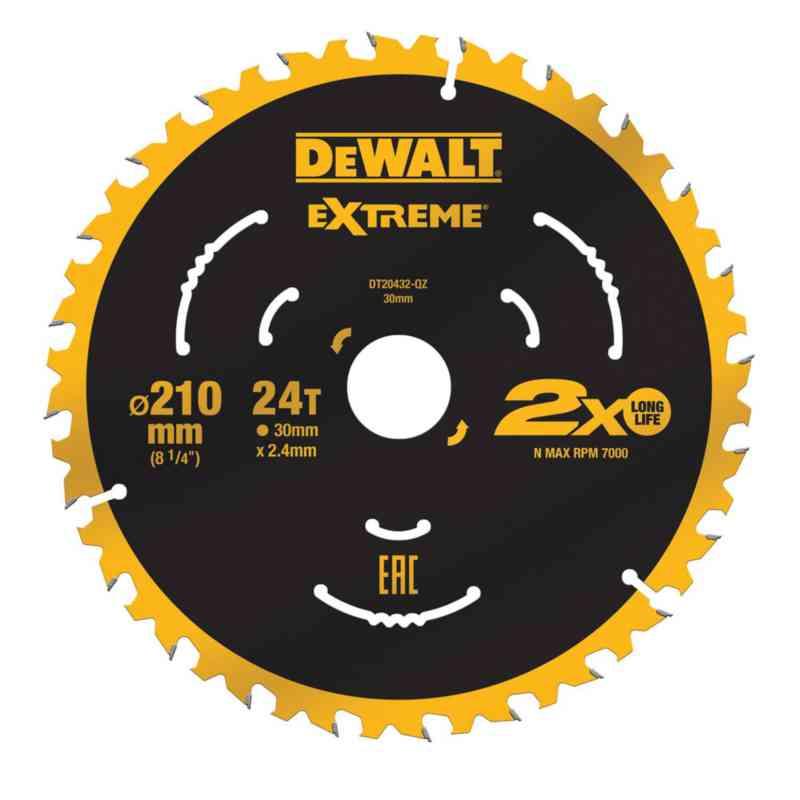 Cirkelsågklinga DEWALT Extreme - SÅGKLINGA 210X30MM 24T EXTREME DEWALT DT20432-QZ